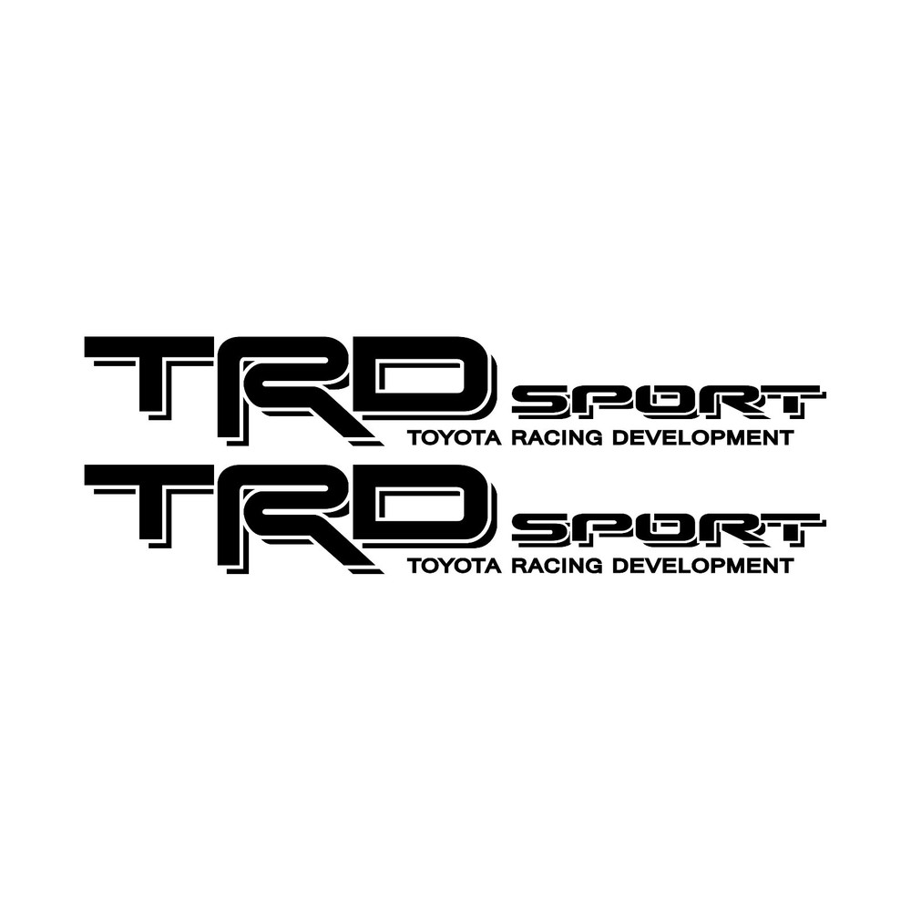 2 TRD Sport Decals For Toyota Tacoma Tundra Bedside Vinyl Sticker Pair Black