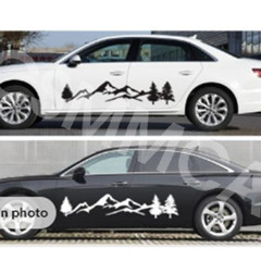 Car Stickers Mountain Tree Forest Graphic Side Body Decoration DIY Vinyl Decals