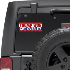 Trump Won Get Over It Sticker – 2024 Election Car Bumper Vinyl Decal PL1151