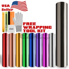 9 Colors Chrome Mirror Vinyl Film Wrap Sticker Decal Air Release Bubble Free