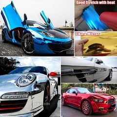 Air Free Car Flat Glossy Strips Mirror Chrome Vinyl Wrap Film Decal Sticker US