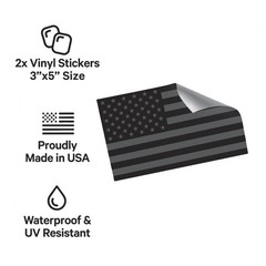 Black American Flag Stickers 3×5 – 2 Pack Tactical USA Vinyl 2 Pack,