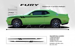 Fury Dual Side Stripes Door Decals Vinyl Graphic for 2011-2021 Dodge Challenger