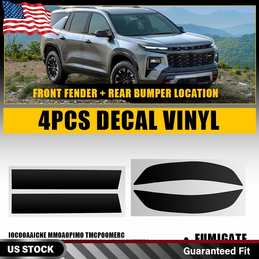 4X Front Rear Reflector Decals Precut Tint Overlay Vinyl For 2024 2025 Traverse