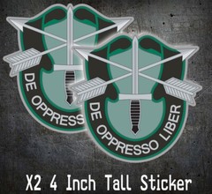 2 x U.S. Army Special Forces Crest IRAQ VIETNAM Ops Vinyl Decal Sticker Military