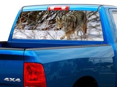 P433 Wolf Rear Window Tint Graphic Decal Wrap Back Pickup Graphics
