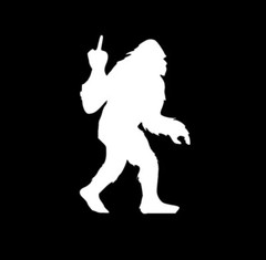 Bigfoot Sasquash Hiking Funny Vinyl Decal Sticker you choose size and color