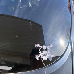 One piece Buggy Jolly Roger Vinyl Decals Multi color & size
