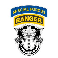 Special Forces Ranger Combo Sticker Military Vinyl Soldier Decal 5″