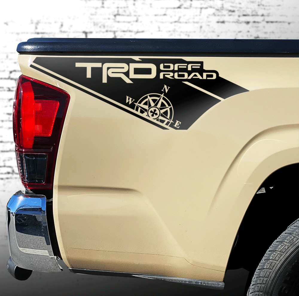 Tacoma TRD Off Road Compass Decals fits Toyota 2013-2021 Truck Decal Vinyl d1
