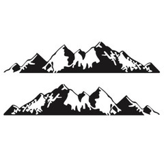 2PCS Mountain Range Scene Vinyl Decal Sticker Fit for Car Truck Side Door DIY