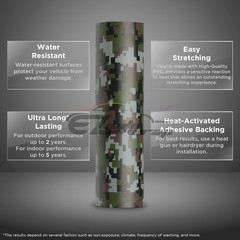 Camouflage Digital Army Green Military Matte Vinyl Sticker Wrap Decal Sheet Film