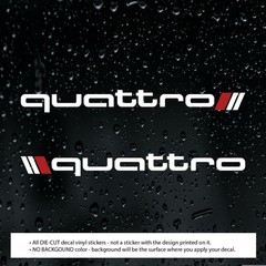 Pair Quattro Stripe Decal Vinyl Sticker (10″, 17″, 20″) for Audi Cars