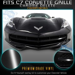 For 2014-2019 Corvette C7 Front Grille Trim Chrome Overlay Precut – Glossy Matte
