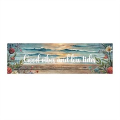 Good Vibes and Low Tides Bumper Sticker – Beach Coastal Car Decal Tropical Gift
