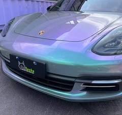 High-Gloss Chameleon Vinyl Wrap Indigo Blue to Purple to Green Car Body Film