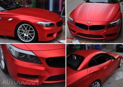 360″x60″ Satin Matte Chrome Metallic Red Vinyl Film Wrap Bubble Free 30ft x 5ft