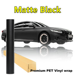 5FTx50FT PET Satin Black Vinyl Wrap Self-Adhesive Air Release US Stock
