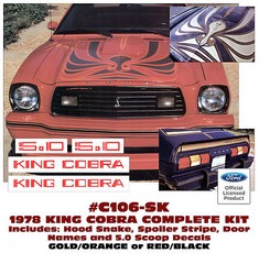 SP – C106-SK 1978 KING COBRA COMPLETE – HOOD SNAKE – SPOILER STRIPE – NAMES
