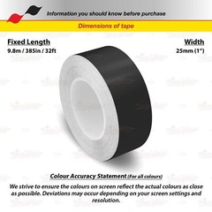 SATIN BLACK 1″ 25mm Roll PIN STRIPE Car Striping Line TAPE Decal Vinyl Sticker