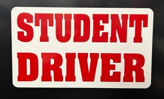 STUDENT DRIVER Magnet School Permit New Driver Driving Safety Sign Warning Slow