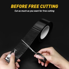 10FT Carbon Fiber Adhesive Tape Car Door Sill Protector Strip Anti Scratch Scuff