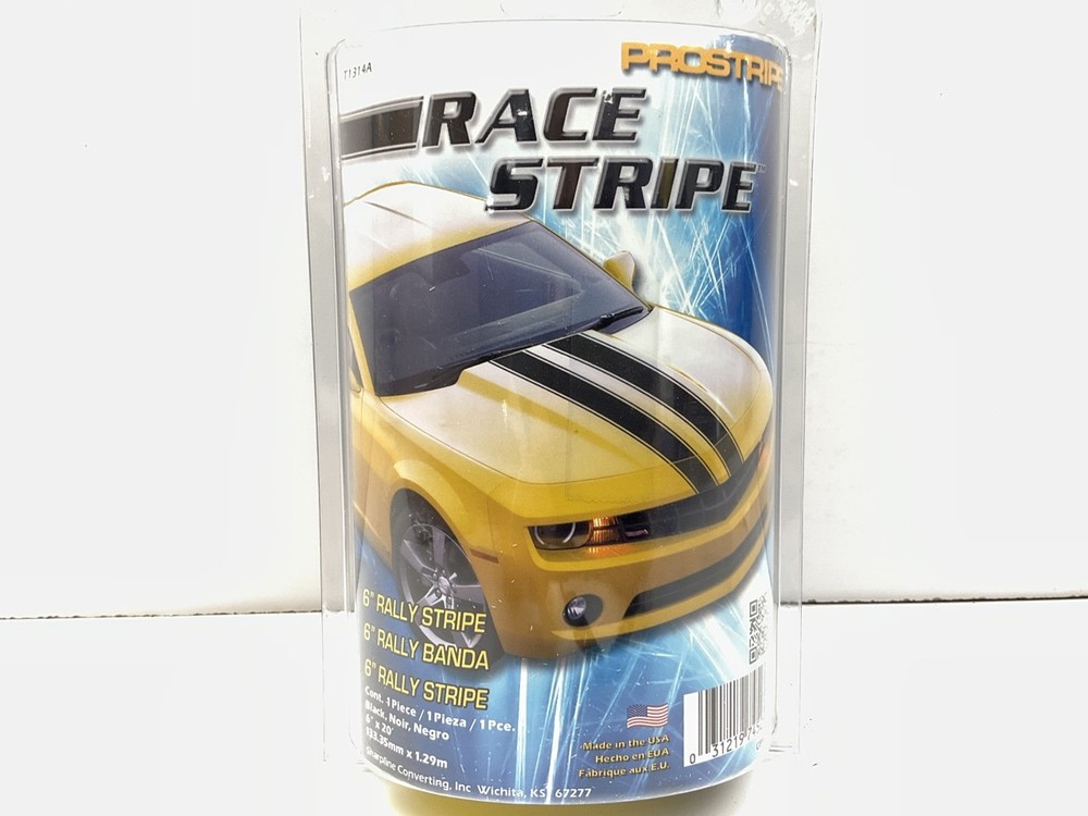 Prostripe T1314A Rally Style Pinstripe Striping Tape Black, 6in X 20ft (20’x6″)