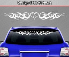 138-01 HEART Windshield Decal Window Sticker Vinyl Graphic Tribal Scroll Heart
