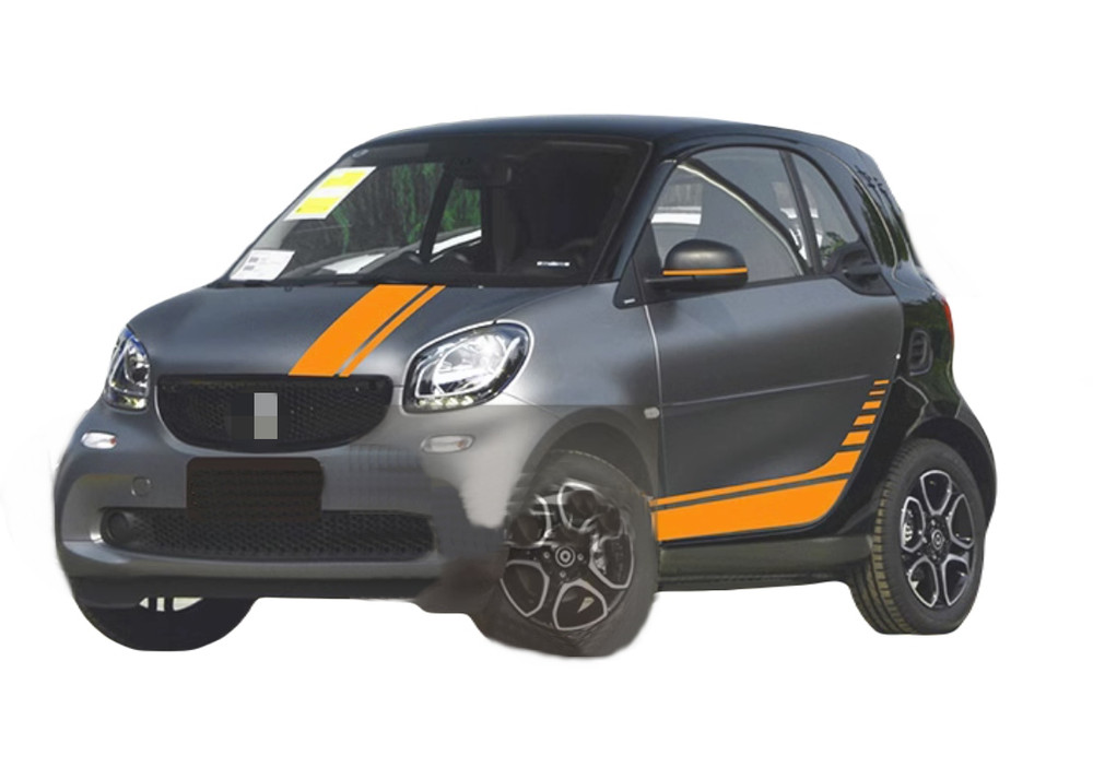 Graphic Racing Stripe Car Sticker Kit For Smart Fortwo Side Decal Hood Roof Rear