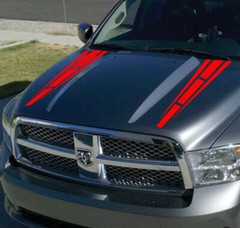 2Pcs 4.5” x 31” Red Vinyl Car Hood Graphic Decals Racing Sport Stripe Sticker