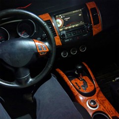 DIY Car Interior Sticker Wood Grain Textured Glossy Vinyl Wrap Decal Sheet Film