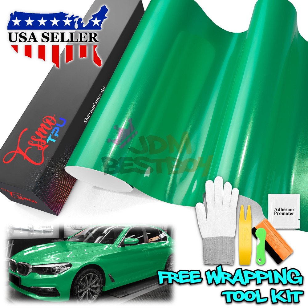Gloss Metallic Emerald Green PPF TPU Paint Protection Film Dry Wet Vinyl Wrap