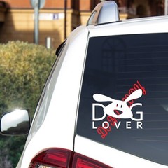 Dog Lover STICKER VINYL DECAL Cute Funny animals WHITE Window