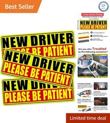 Student Driver Car Magnet Set: Humorous Safety Signs for Teen Drivers (3 Pcs)