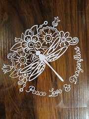Dragonfly Flowers Peace Love And Dragonflies Vinyl Car Window Decal