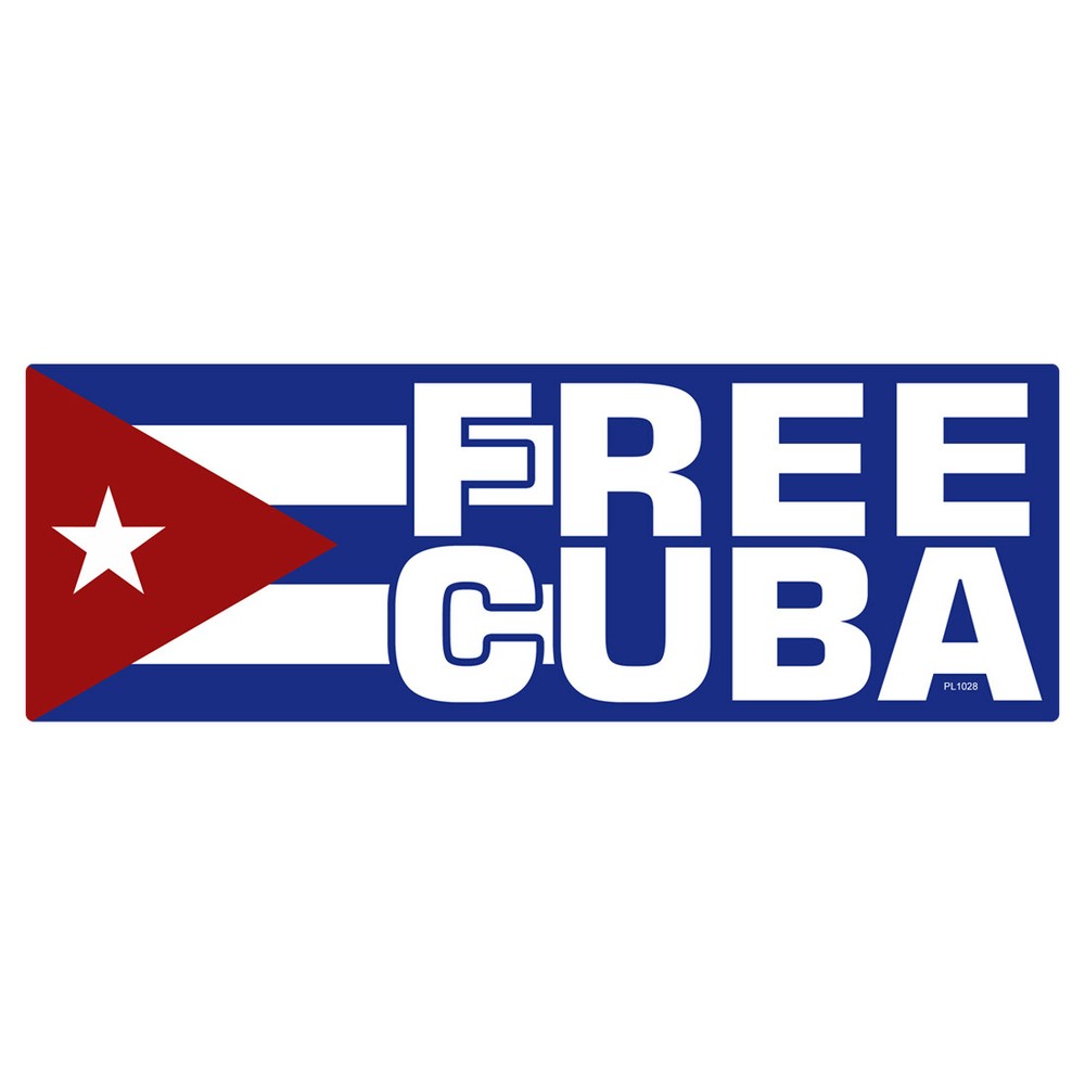REFLECTIVE Free Cuba Rectangle Bumper Sticker PL1028-REF