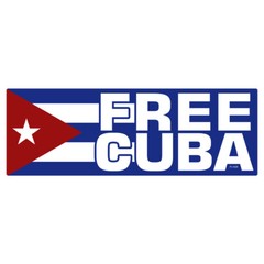 REFLECTIVE Free Cuba Rectangle Bumper Sticker PL1028-REF
