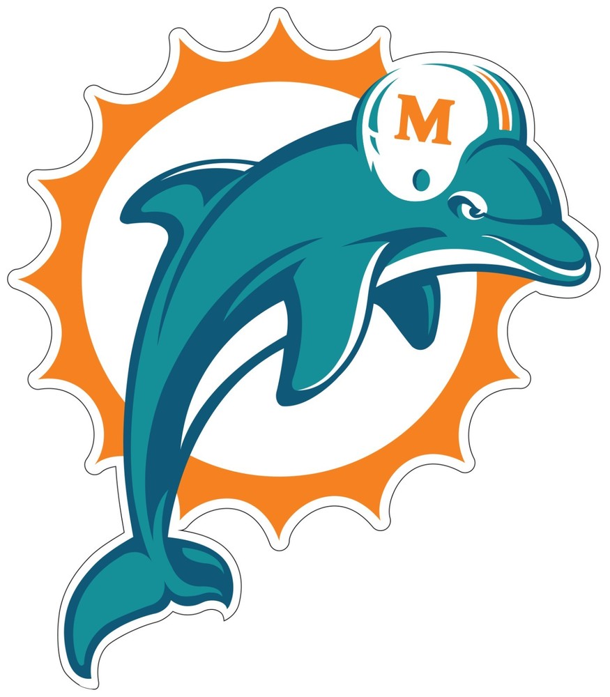 Miami Dolphins Logo – Die Cut Laminated Vinyl Sticker Decal NFL car window