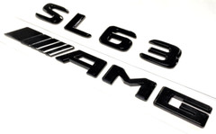 BLACK SL63 + AMG FOR MERCEDES REAR TRUNK EMBLEM BADGE NAMEPLATE DECAL NUMBERS