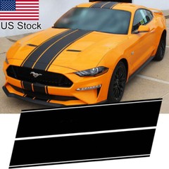 236” Black Hood Roof Trunk Rally Racing Stripe Decal Sticker For Ford Mustang
