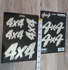 4X4 Chroma Stickers Metallic Silver Decals- Made in the USA – 2 sets