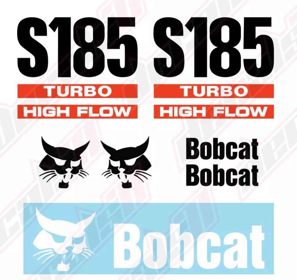Bobcat S185 Turbo High Flow Skid Steer Set Vinyl Decal Sticker – Aftermarket.