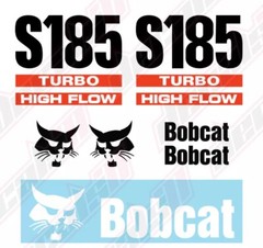 Bobcat S185 Turbo High Flow Skid Steer Set Vinyl Decal Sticker – Aftermarket.
