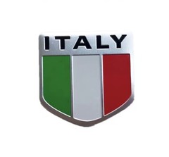 ALUMINUM Italian Flag Emblem Sticker 3D Car Decal 2″x2″ Italy IT Free Shipping!