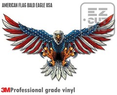 REFLECTIVE AMERICAN FLAG BALD EAGLE USA MADE DECAL STICKER 3M TRUCK VEHICLE CAR