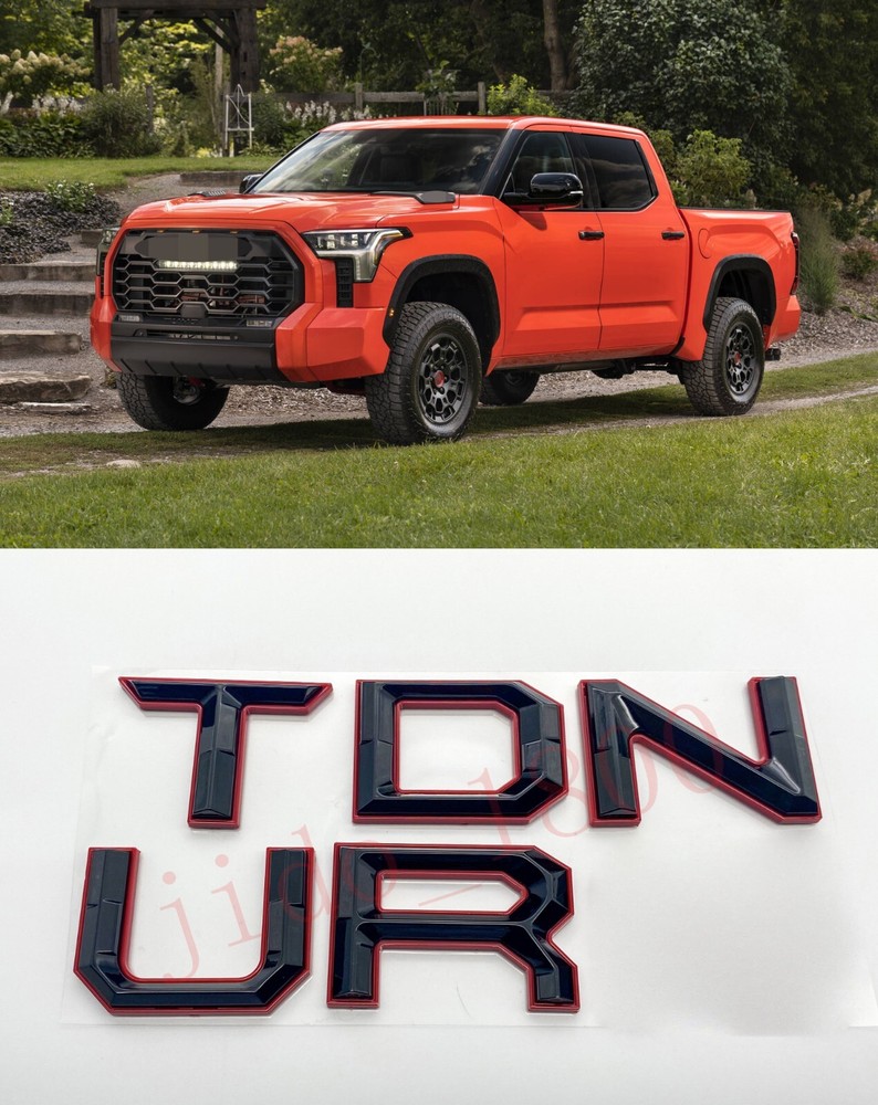 BLACK Red letters compatible with TOYOTA TUNDRA 2022 23 logo Front insert