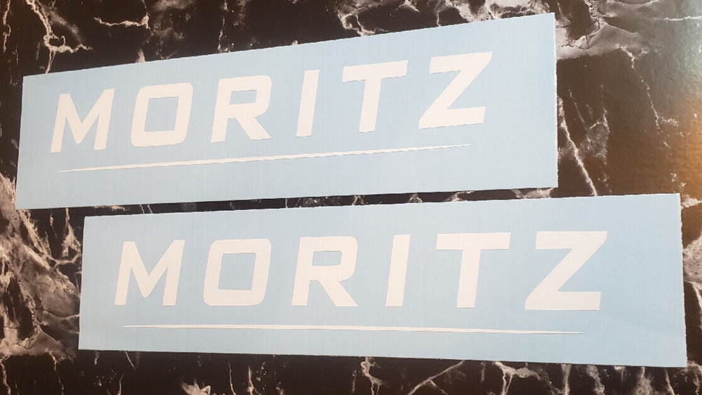 MORITZ trailer Decals Stickers Gloss White 12″ (2) Fast USA!