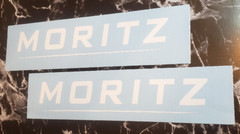 MORITZ trailer Decals Stickers Gloss White 12″ (2) Fast USA!