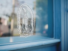 Virgen de Guadalupe Sticker 10” WHITE Glossy Vinyl Decal Virgin Mary Maria