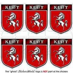 KENT County Shield England UK British 40mm (1.6″) Vinyl Stickers Decals x6